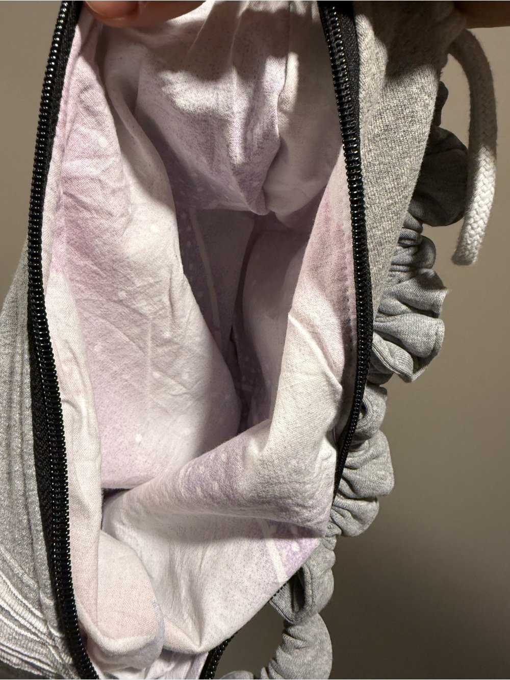 Adidas inspired rework Grey Scrunch-Handle Hobo Shoulder Bag NWOT image 4